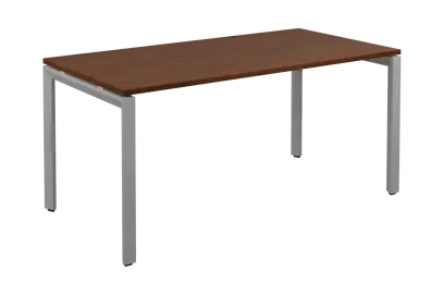 SEK-U - 16 stůl kancelářský, kovová podnož stříbrná, deska 25 mm, široký 1600 mm, ořech královský